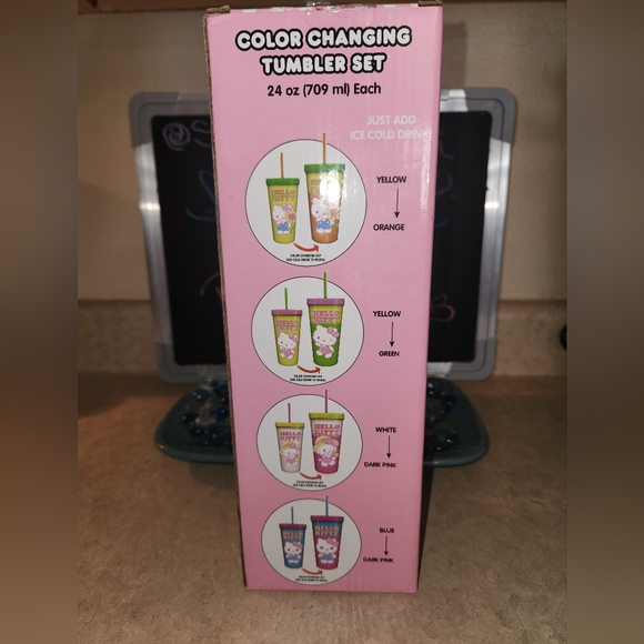 4-PACK] HELLO KITTY Color Changing Cold Tumbler Set ~ BNIB - Picture 5 of 11